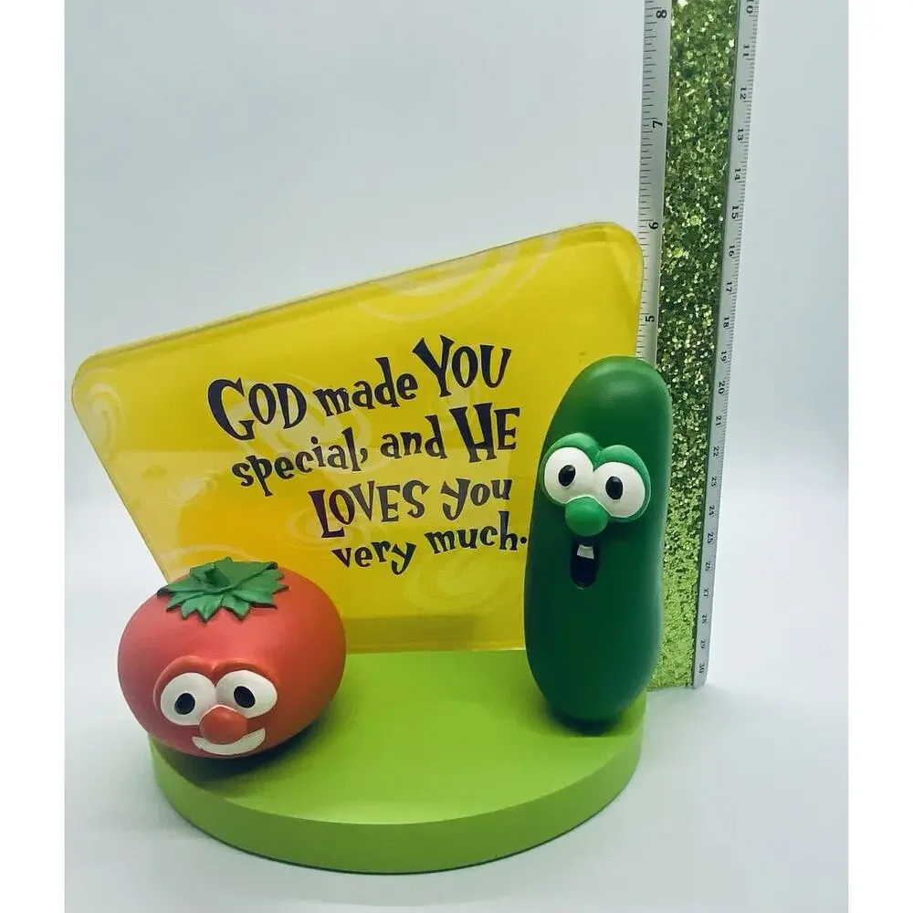 Vintage 1999 Veggie Tales Hallmark God Made You Special Figurine Bob Larry New